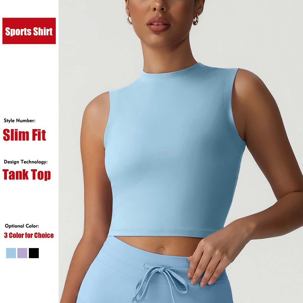 Yoga Pilates Girl - Cloud Hide Débardeur court bleu pour