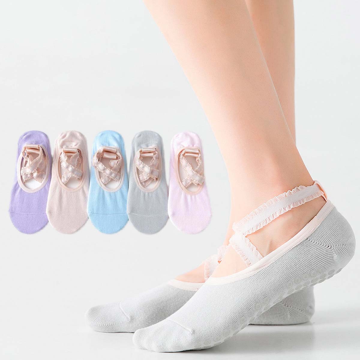 Yoga Pilates Girl - Chaussettes de Yoga professionnelles de couleur