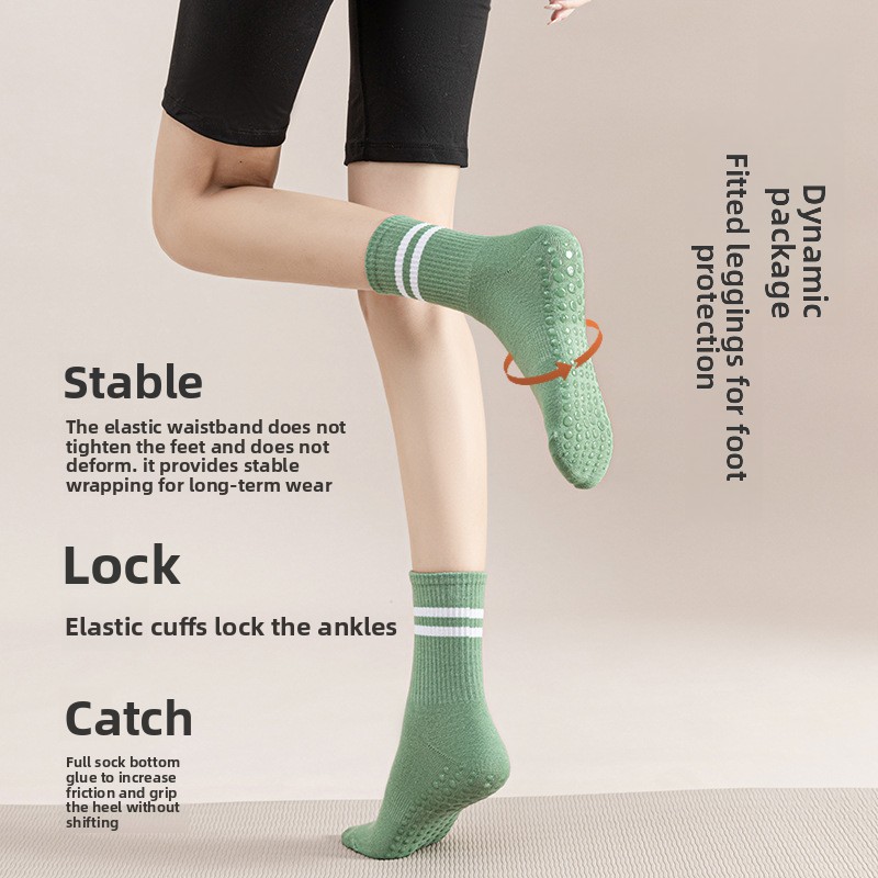 Chaussettes hautes à double ra - Yoga Pilates Girl avis et prix